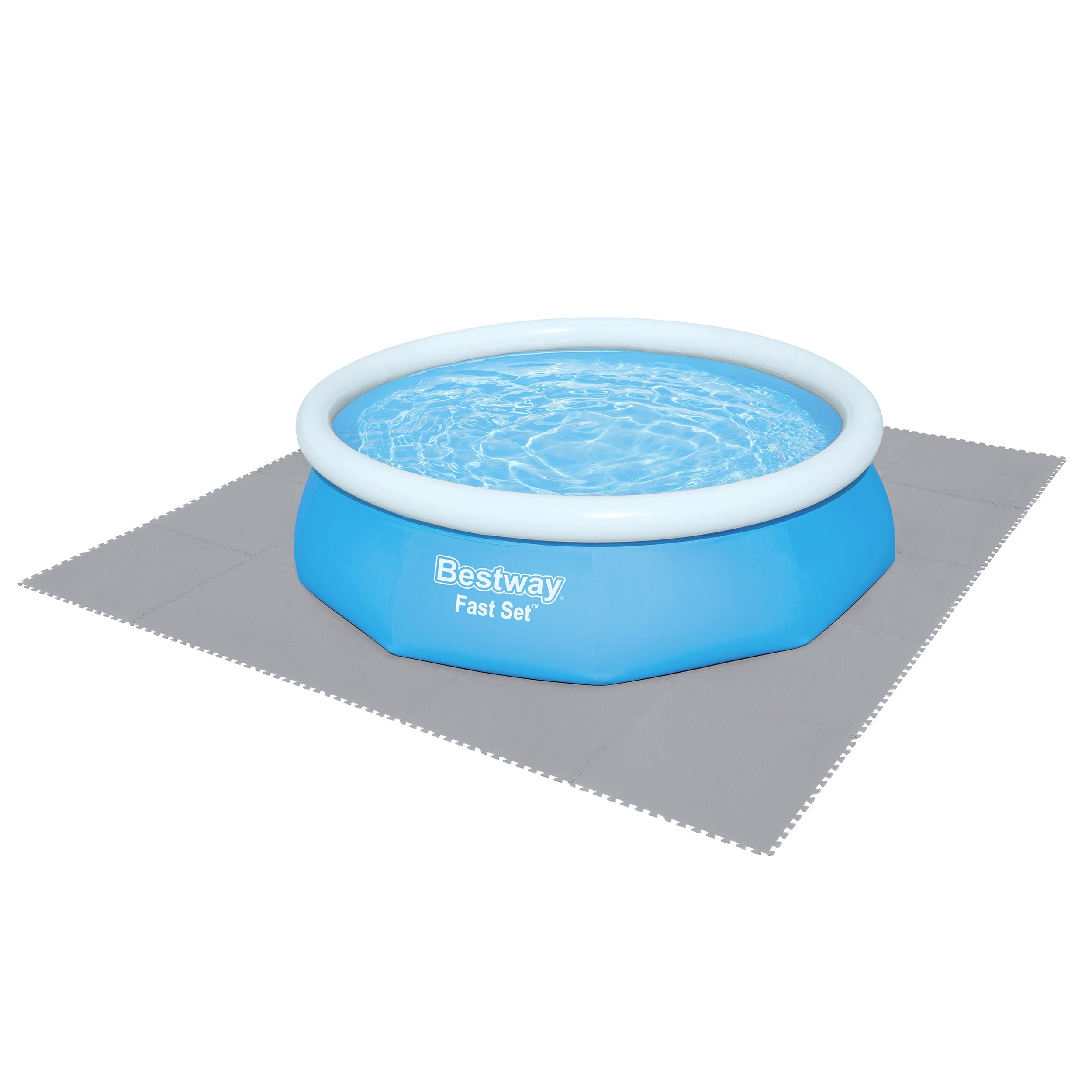 BESTWAY - Tappeto sotto piscina componibile Grigio 78x78 cm - set 9 pezzi